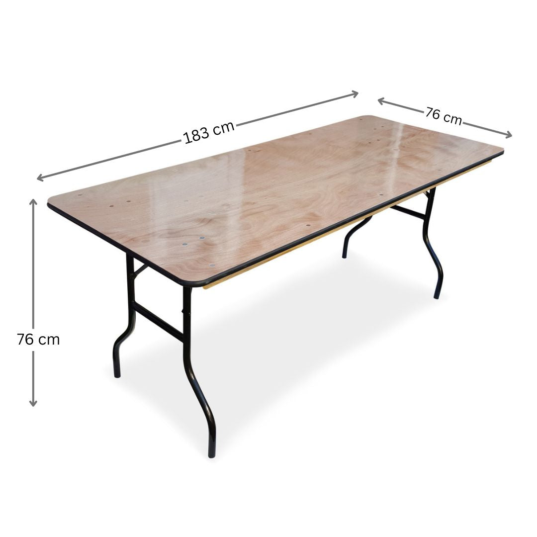6ft Wooden Trestle Table Hire