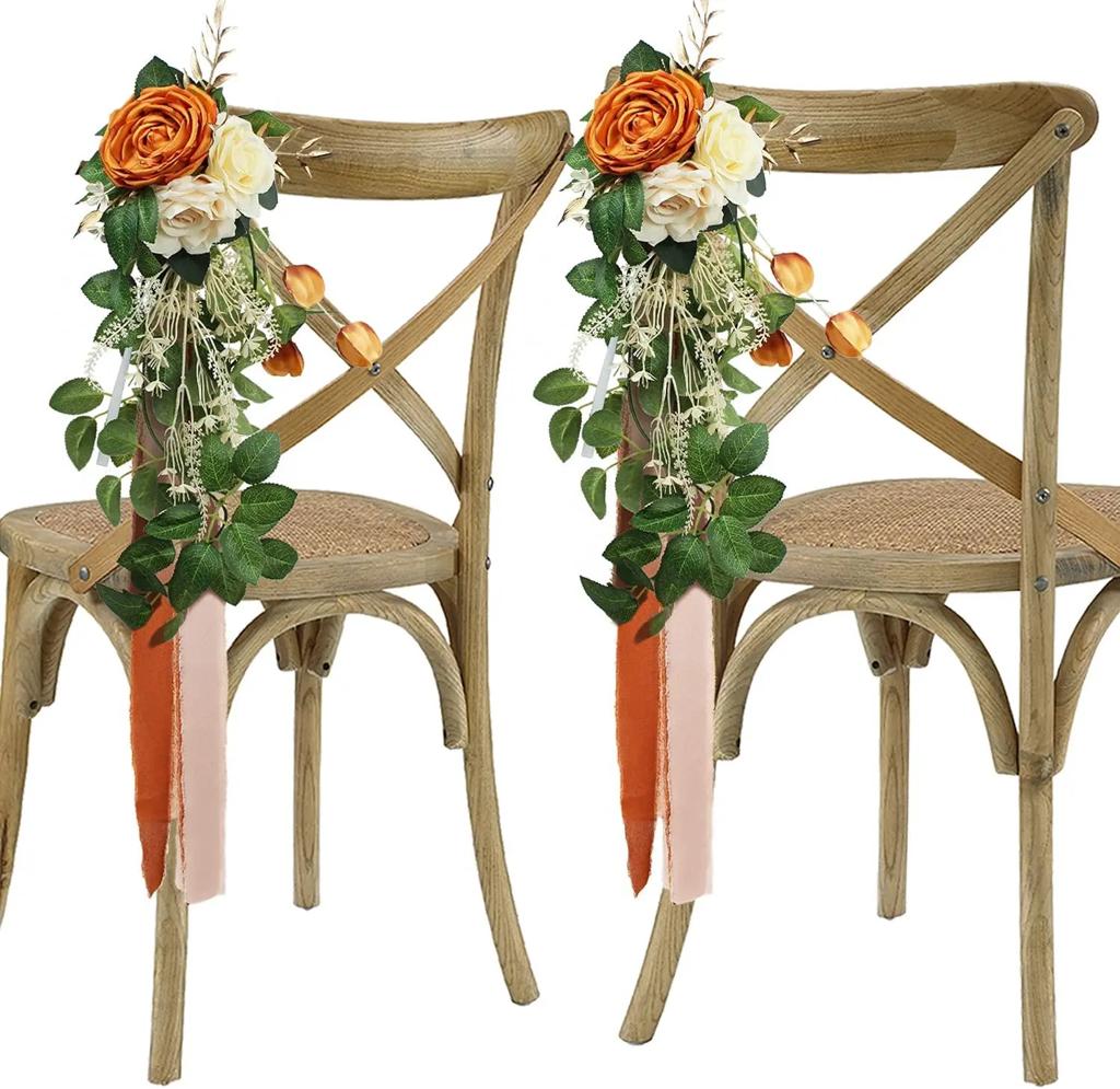 Elegant Chair Back Flower Decor