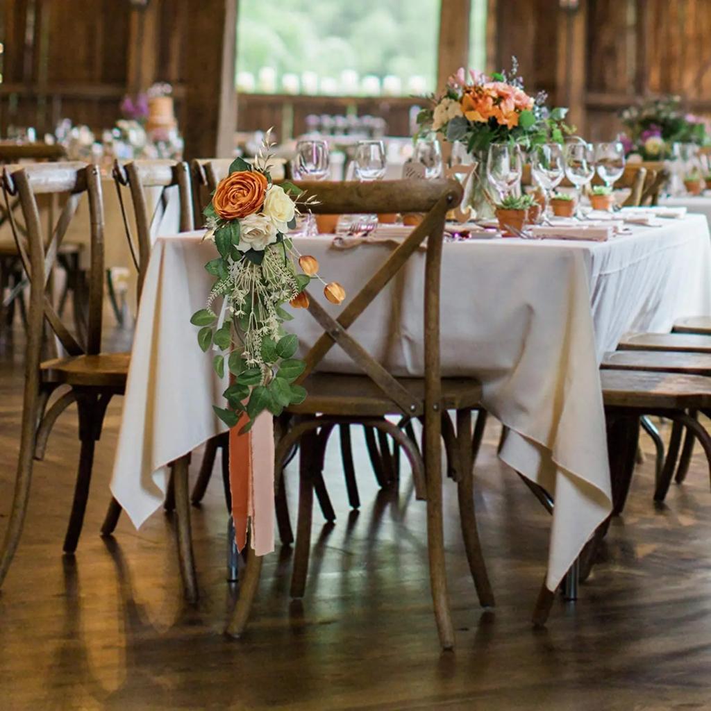 Elegant Chair Back Flower Decor