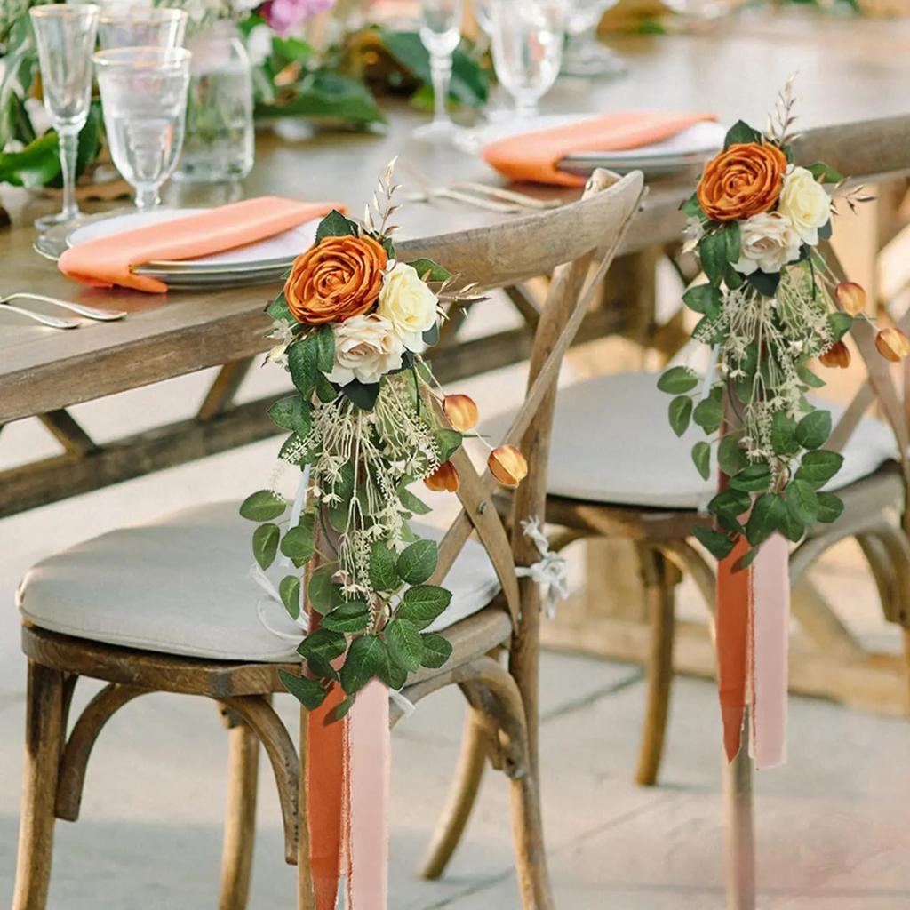 Elegant Chair Back Flower Decor