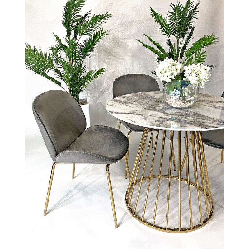 Coco Grey Velvet Dining Chair Hire - Rental
