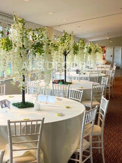 Elegant 5ft White Wisteria Vine Centerpieces for Rent
