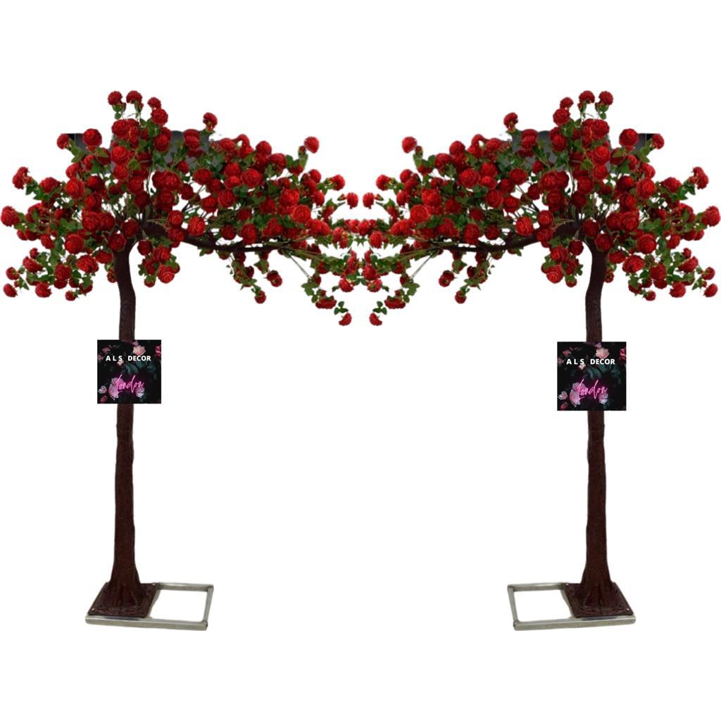 Hire Elegant 8ft Red Rose Flower Tree - Perfect for Any Occasion