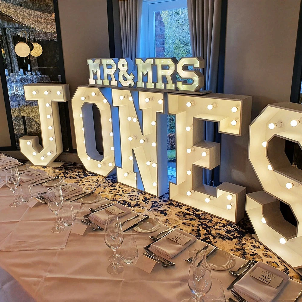 Glamorous 5ft Light Up Letters - Add a Sparkling Touch to Your Space!
