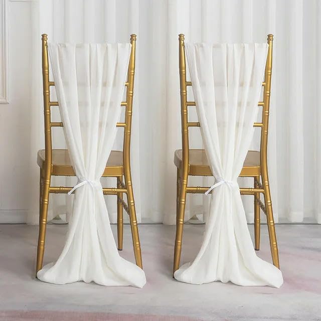 Chiffon Vertical Drop Chair Sashes for Hire