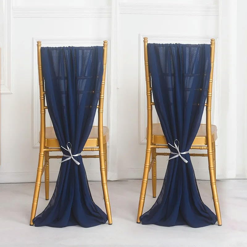Chiffon Vertical Drop Chair Sashes for Hire