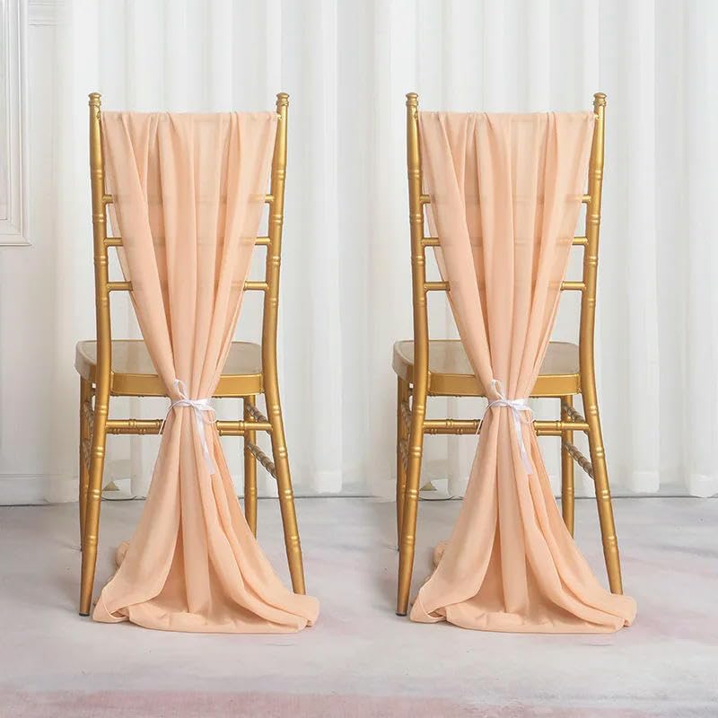 Chiffon Vertical Drop Chair Sashes for Hire
