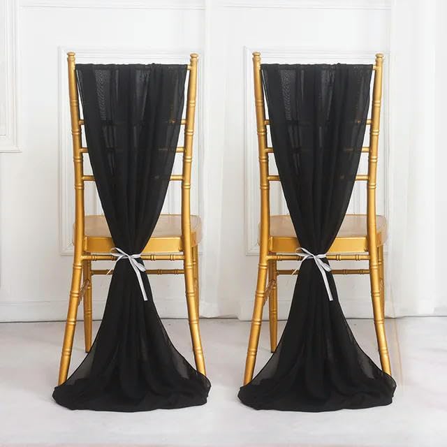 Chiffon Vertical Drop Chair Sashes for Hire