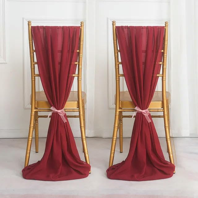 Chiffon Vertical Drop Chair Sashes for Hire