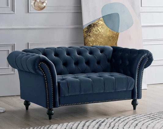 Velvet Fabric 2 Seater Sofa in enchanting Midnight Blue Rental