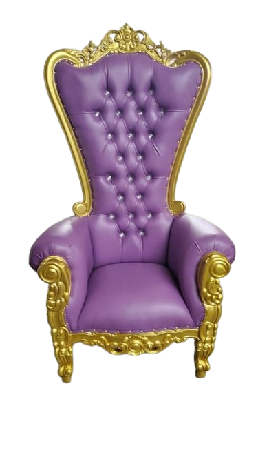 Purple and Gold Throne Chairs Hire