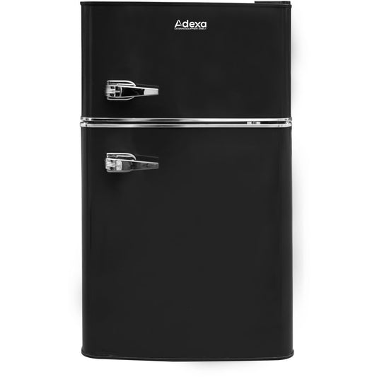 Double Door Retro Refrigerator with Freezer 90 Litre Black Rental