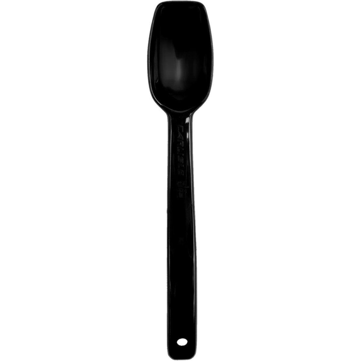 0.5oz Catering Solid Serving Spoon 8" Handle Black Polycarbonate Rental