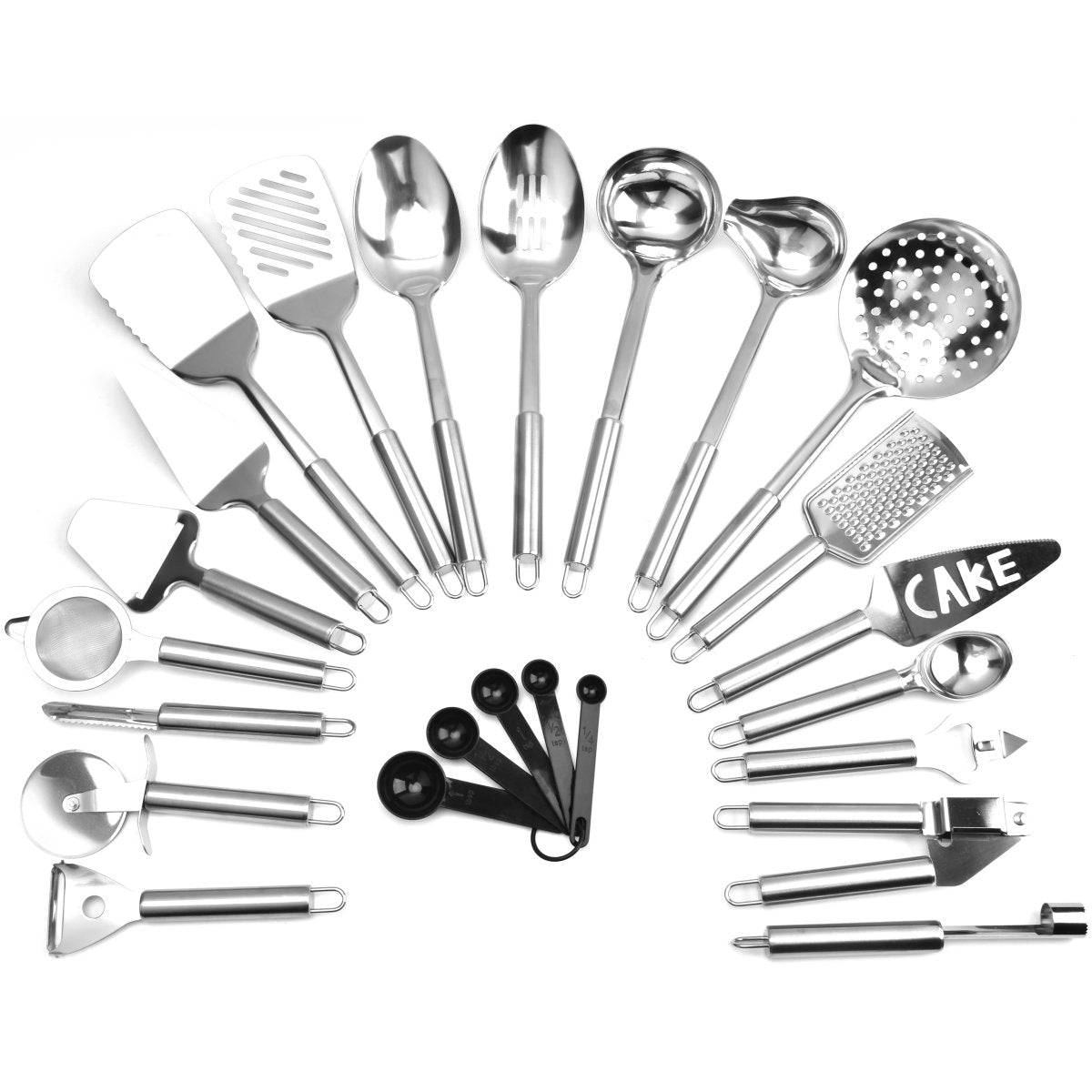 20 Piece Essential Cooking Utensil Kit Stainless Steel Rental