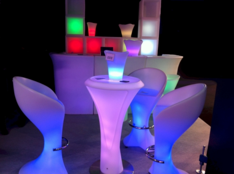 Hire LED Bar Stool with Footrest Rental