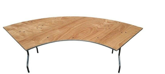 5ft Crescent Wooden Trestle Table Hire