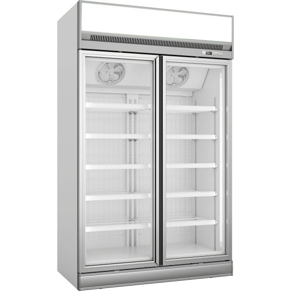 Commercial Display cooler 1195 litres Double hinged doors Top mount Hire
