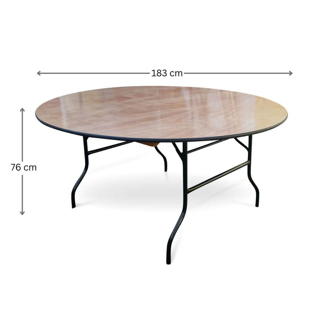 6ft Round Wooden Banqueting Table Hire