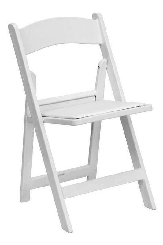 Resin Folding Padded Chairs - White Hire