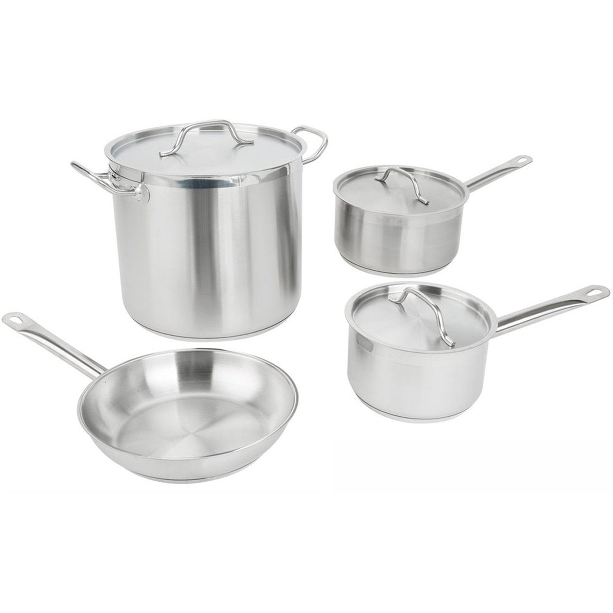 Set of Stainless steel Cookware 7 pcs Sauce pans Stew pan Fry pan Rental