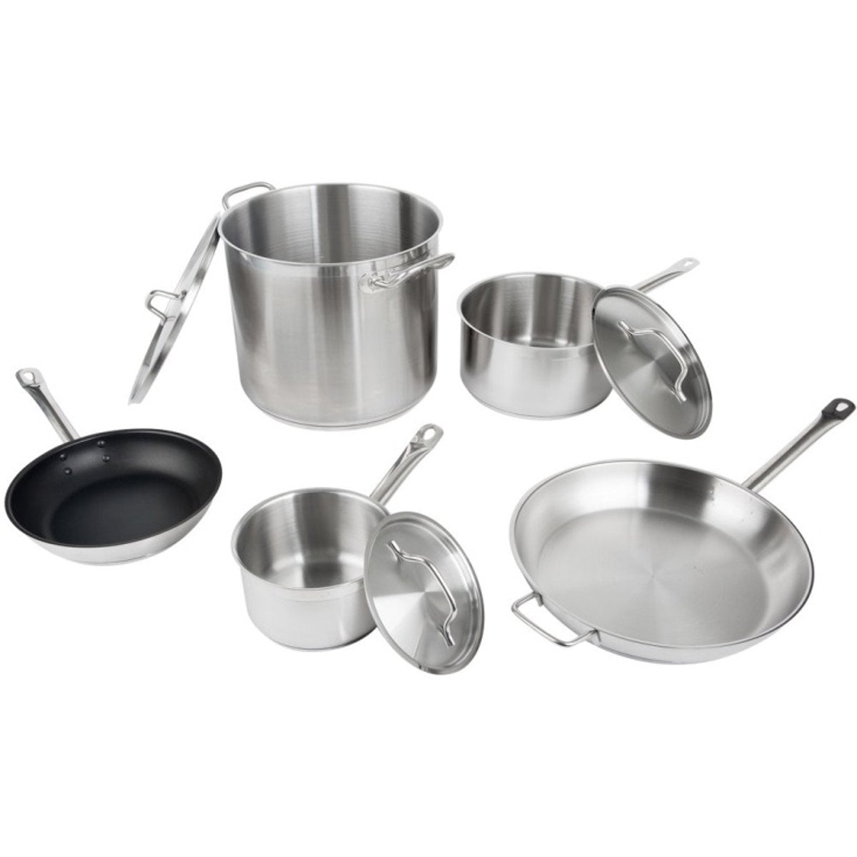 Set of Stainless steel Cookware 8 pcs Sauce pans Stew pan Fry pans Rental