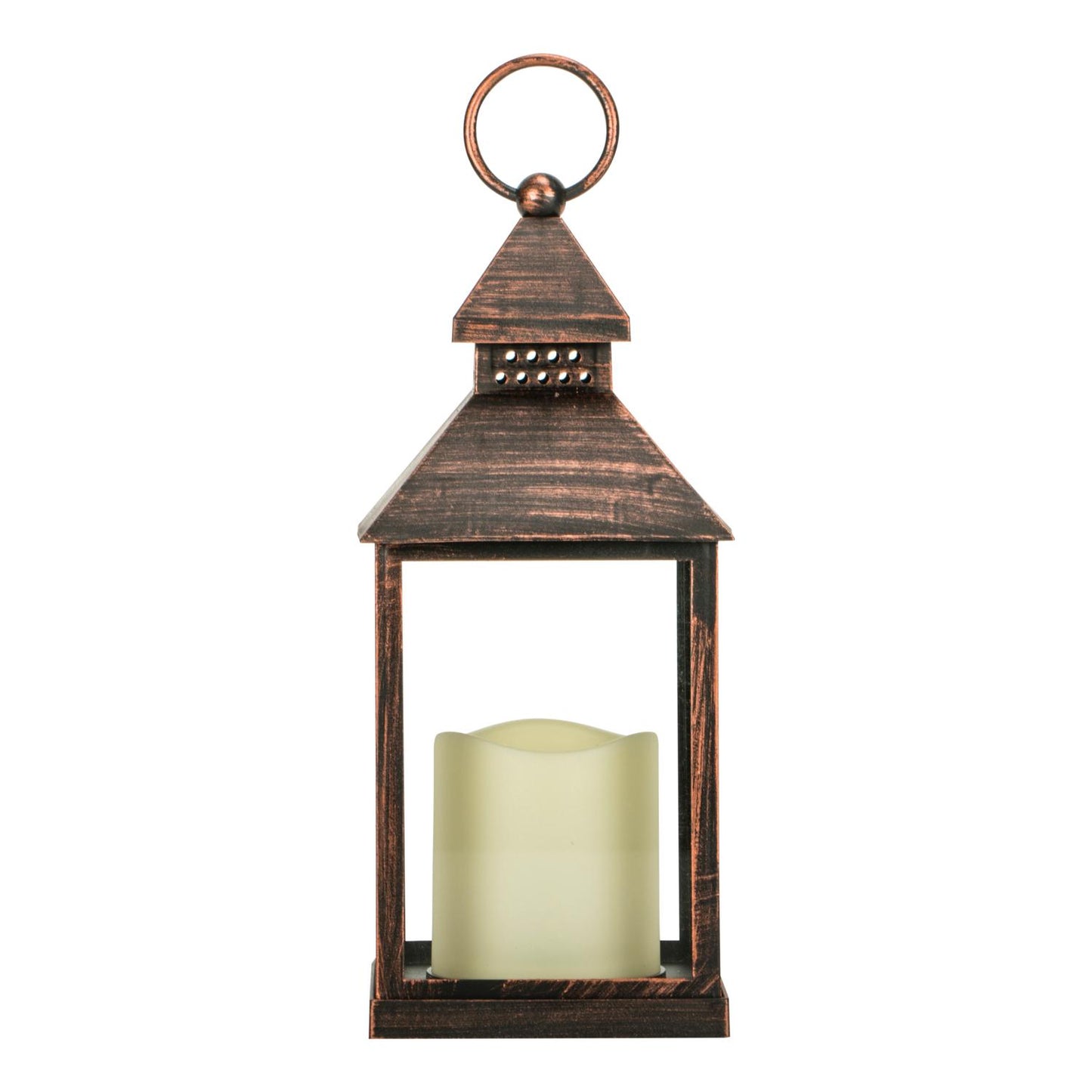 Elegant Black Copper Lantern with Gold Brush Finish - Illuminating Beauty and Style