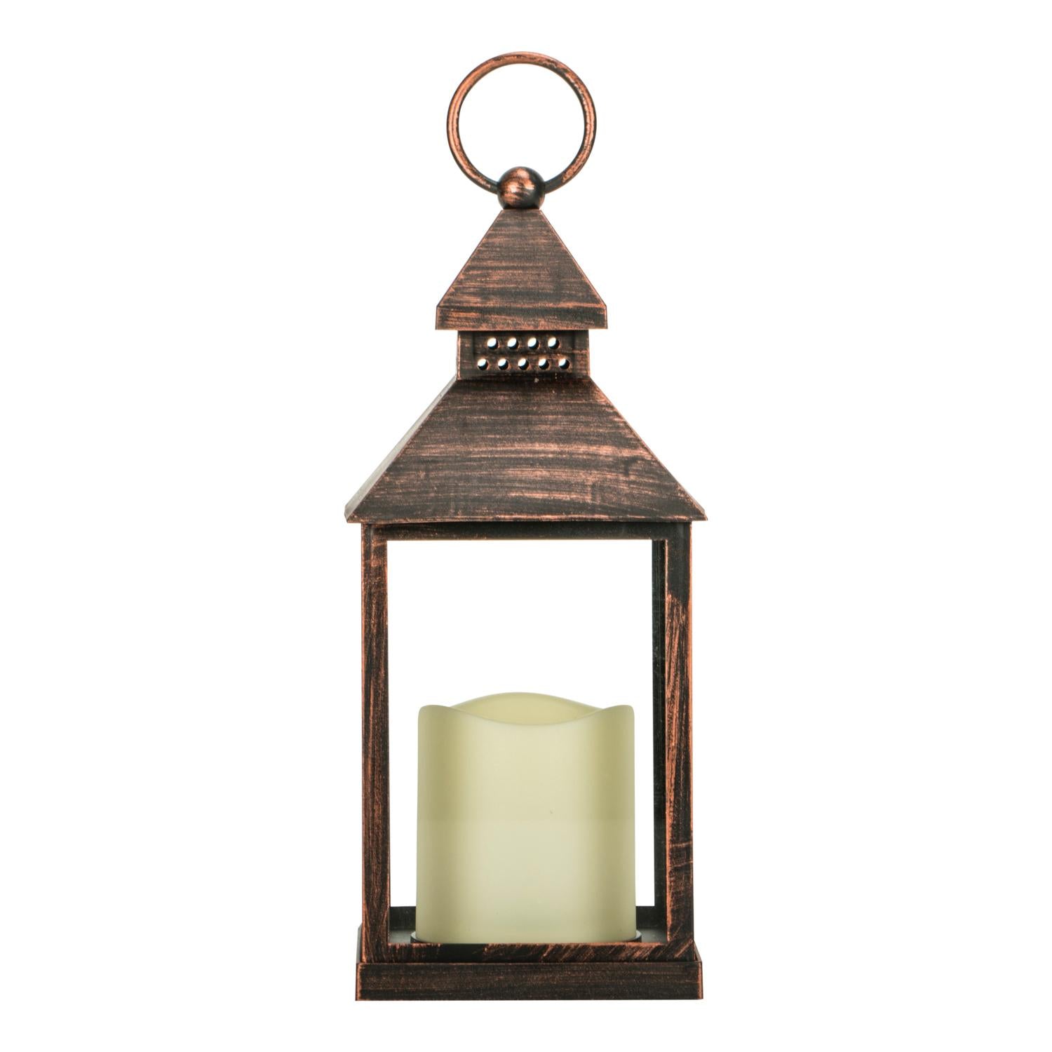 Elegant Black Copper Lantern with Gold Brush Finish - Illuminating Beauty and Style