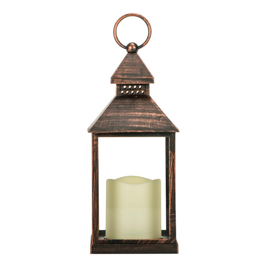 Elegant Black Copper Lantern with Gold Brush Finish - Illuminating Beauty and Style