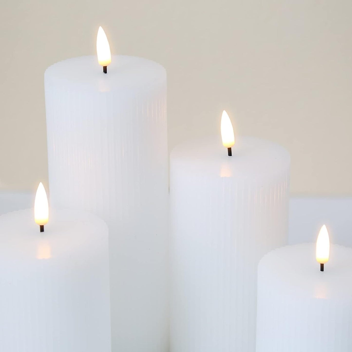 Flameless Pillar Candles Flickering Tall LED Battery Wax Candles