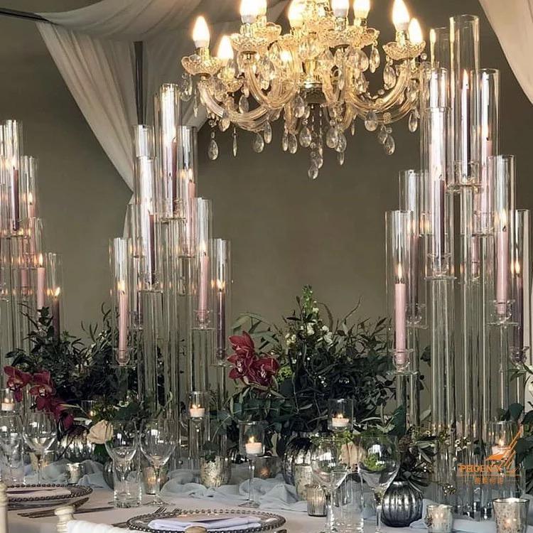Elegant Acrylic Candelabra Centerpiece - Tall Candlestick Holder for Hire