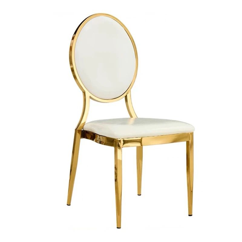 Gold Round Back Padded Dining Chair Rental