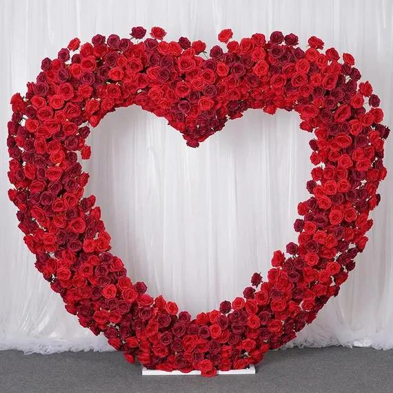 Red Fresh Flowers for Love Hearts Arch