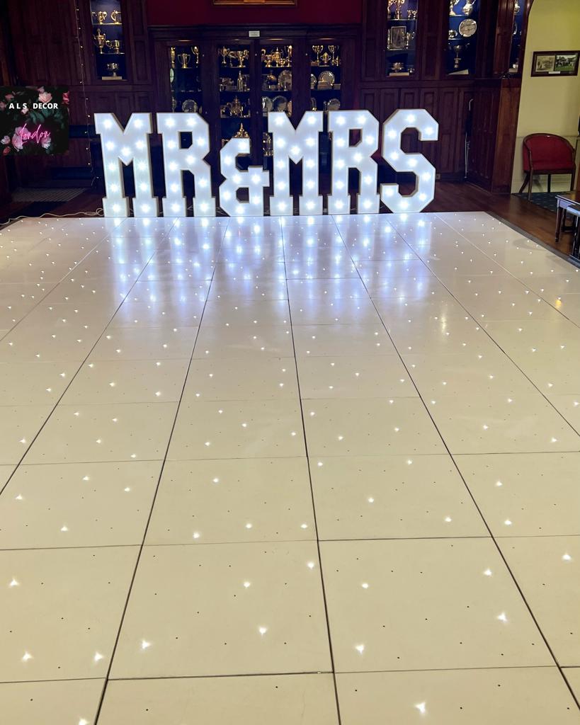 LED Dance Floor with Mr. & Mrs. Light-Up Letters Package Deal