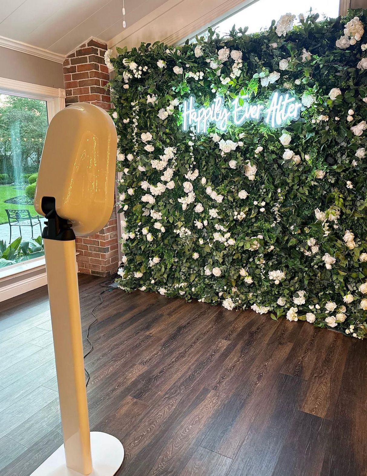 Flower Backdrop with Neon Sign