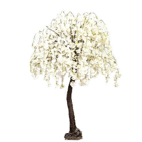 White 220cm Deluxe Artificial Trailing Blossom Tree Hire