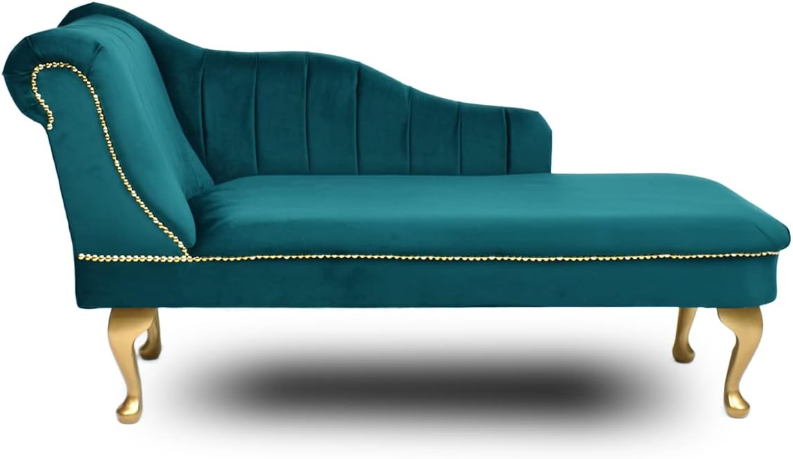 Aqua Blue Velvet Chaise Longue Sofa Hire