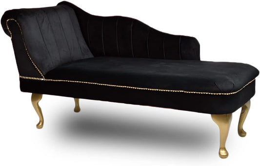 Black Velvet Chaise Longue Sofa Hire