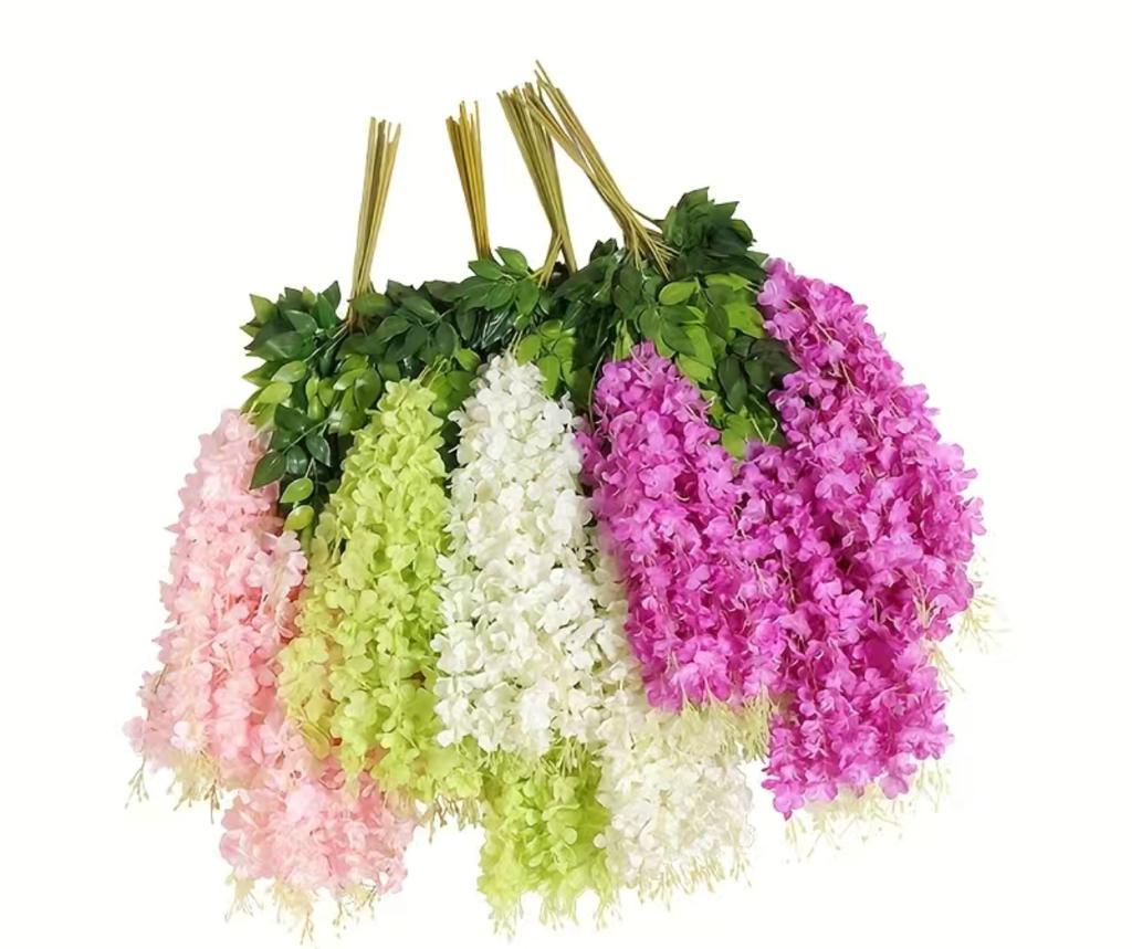 12 Packs Artificial Wisteria Plants Hanging Flowers For Wedding Arch Flower Decoration