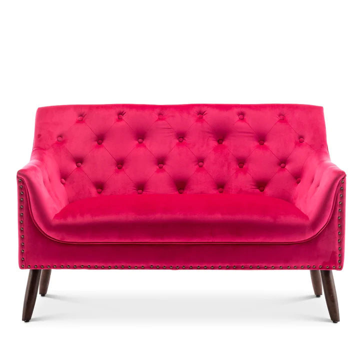 Velvet Pink Franca 2 + 1 Seat Sofa Set Rental