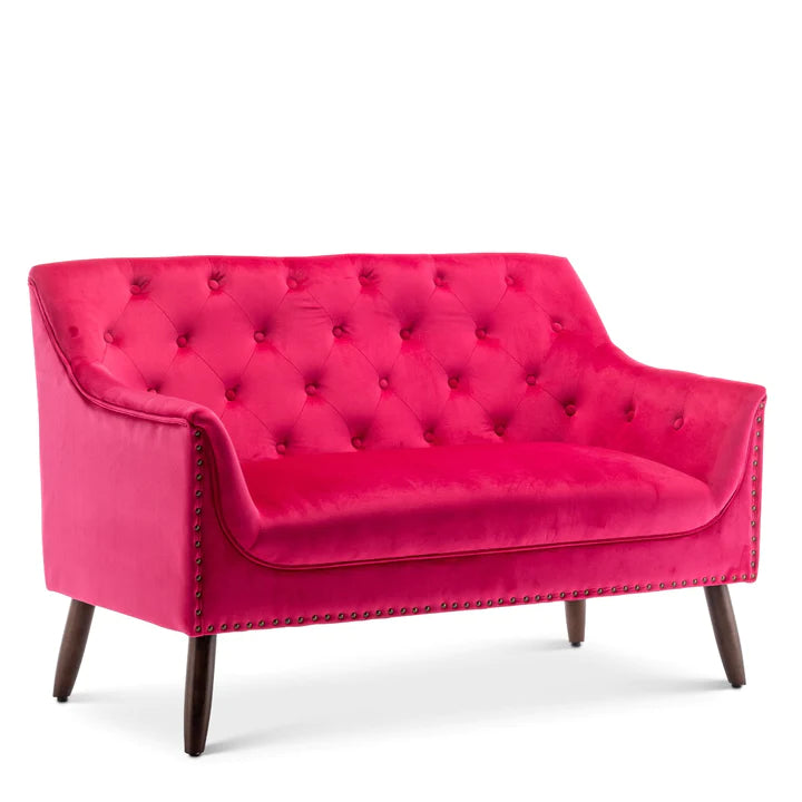 Velvet Pink Franca 2 + 1 Seat Sofa Set Rental