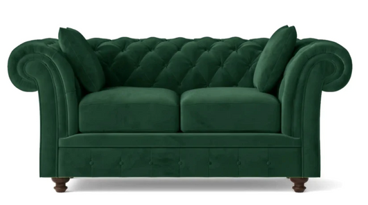 PESARO 2 Seater Sofa in luxurious Green Velvet Rental