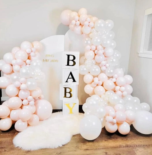 Baby Shower Circular Balloon Backdrop Packages Hire