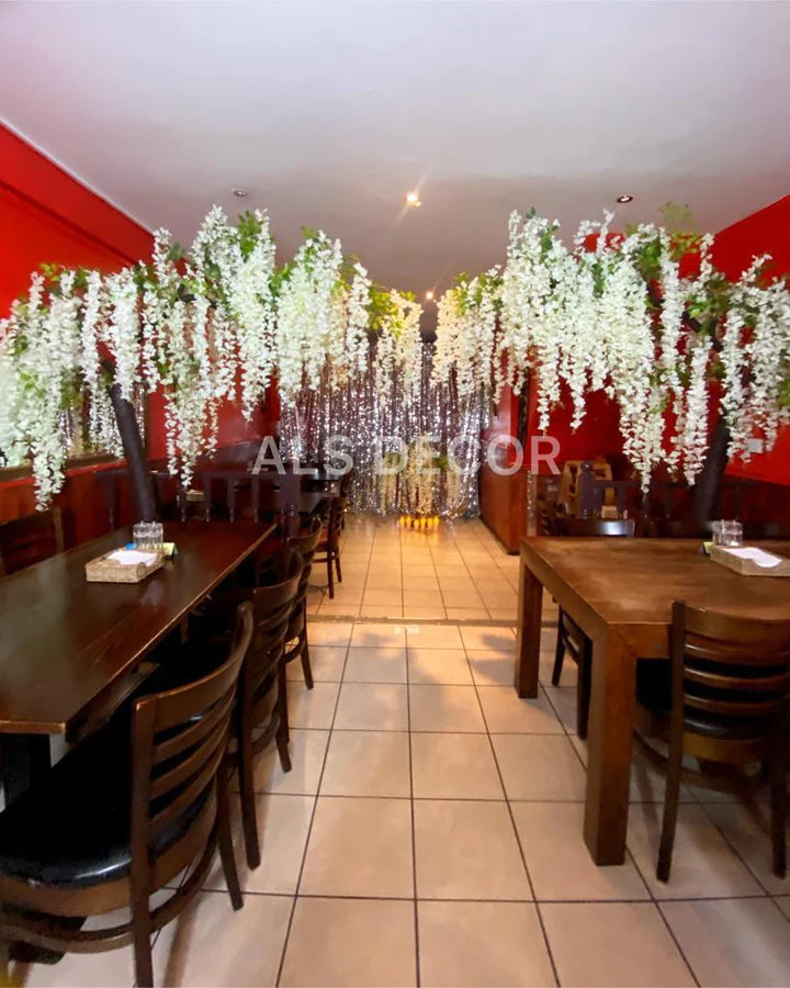 Hire an Elegant 7ft White Wisteria Tree Arch - A Whimsical Touch for Your Special Occasions