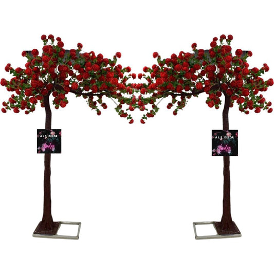 Hire Elegant 8ft Red Rose Flower Tree - Perfect for Any Occasion 