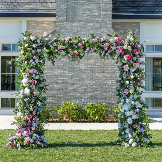 Elegant Square Flower Backdrop - A Blossoming Delight