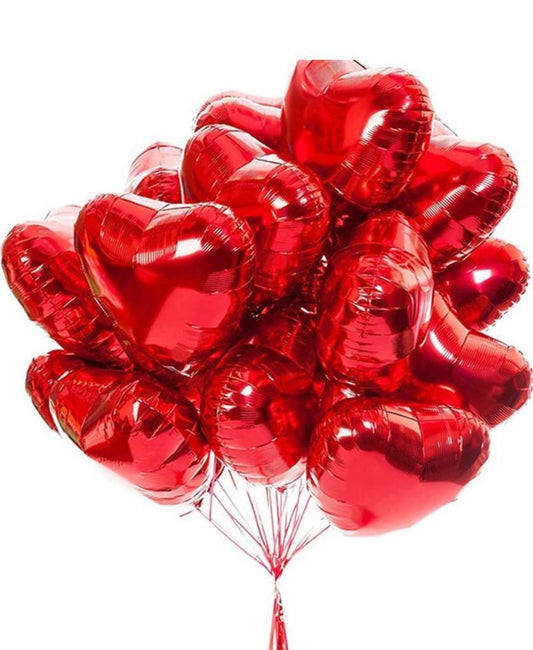 Love in the Air: Valentine Heart Balloons Filled with Helium